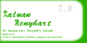 kalman menyhart business card